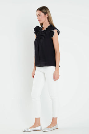 ENGLISH FACTORY - English Factory - Contrast Stitch Sleeveless Top - TOPS available at Objectrare