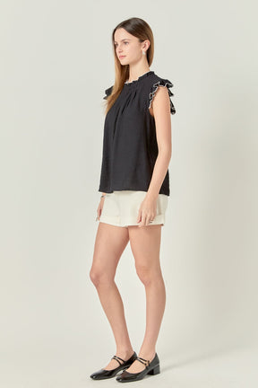 Contrast Stitch Sleeveless Top