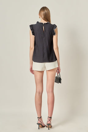 ENGLISH FACTORY - Contrast Stitch Sleeveless Top - TOPS available at Objectrare