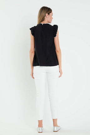 ENGLISH FACTORY - English Factory - Contrast Stitch Sleeveless Top - TOPS available at Objectrare