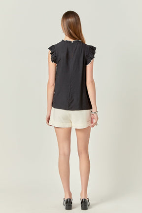 Contrast Stitch Sleeveless Top