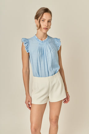 ENGLISH FACTORY - Contrast Stitch Sleeveless Top - TOPS available at Objectrare
