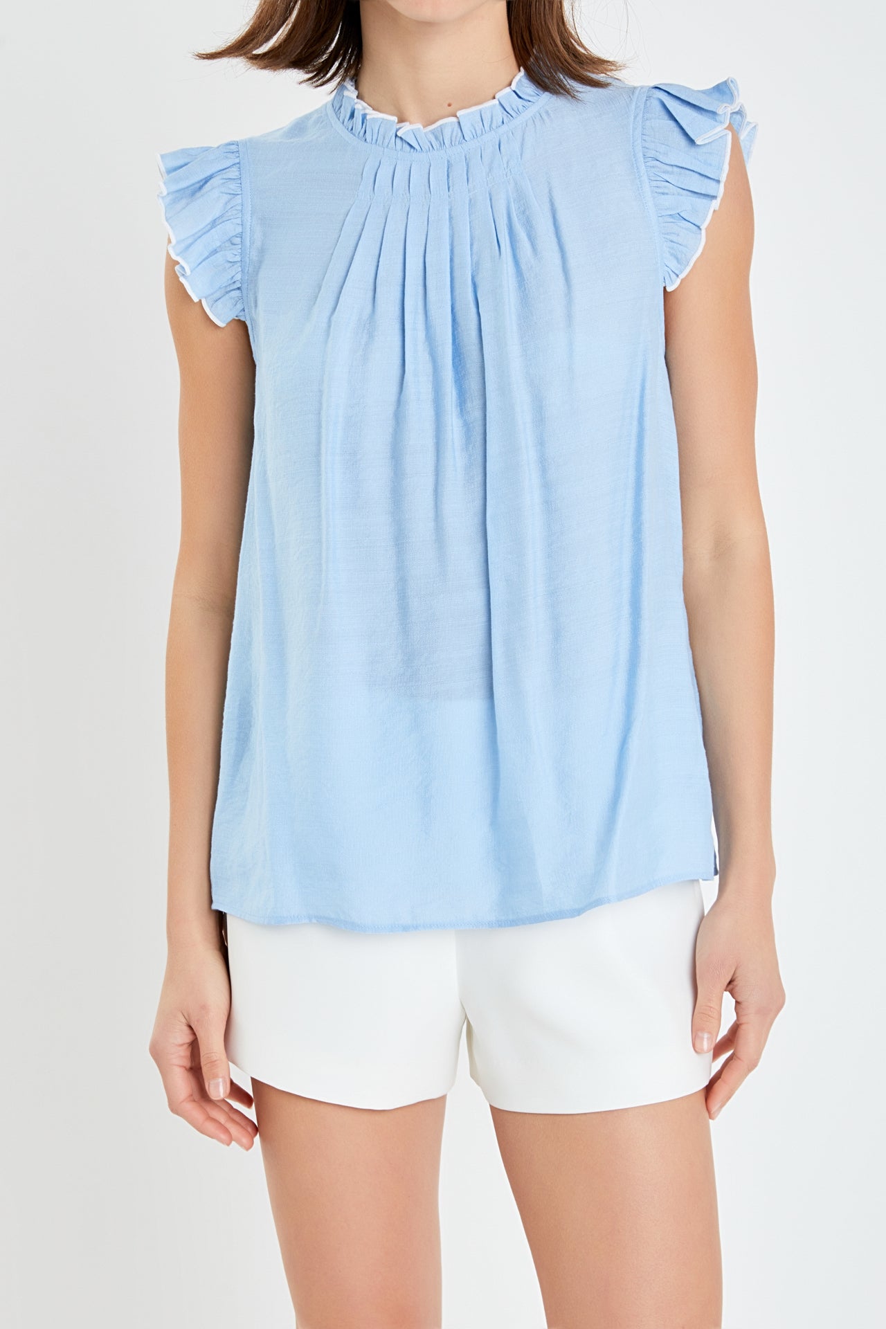 ENGLISH FACTORY - Contrast Stitch Sleeveless Top - TOPS available at Objectrare