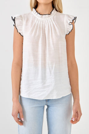 Contrast Stitch Sleeveless Top