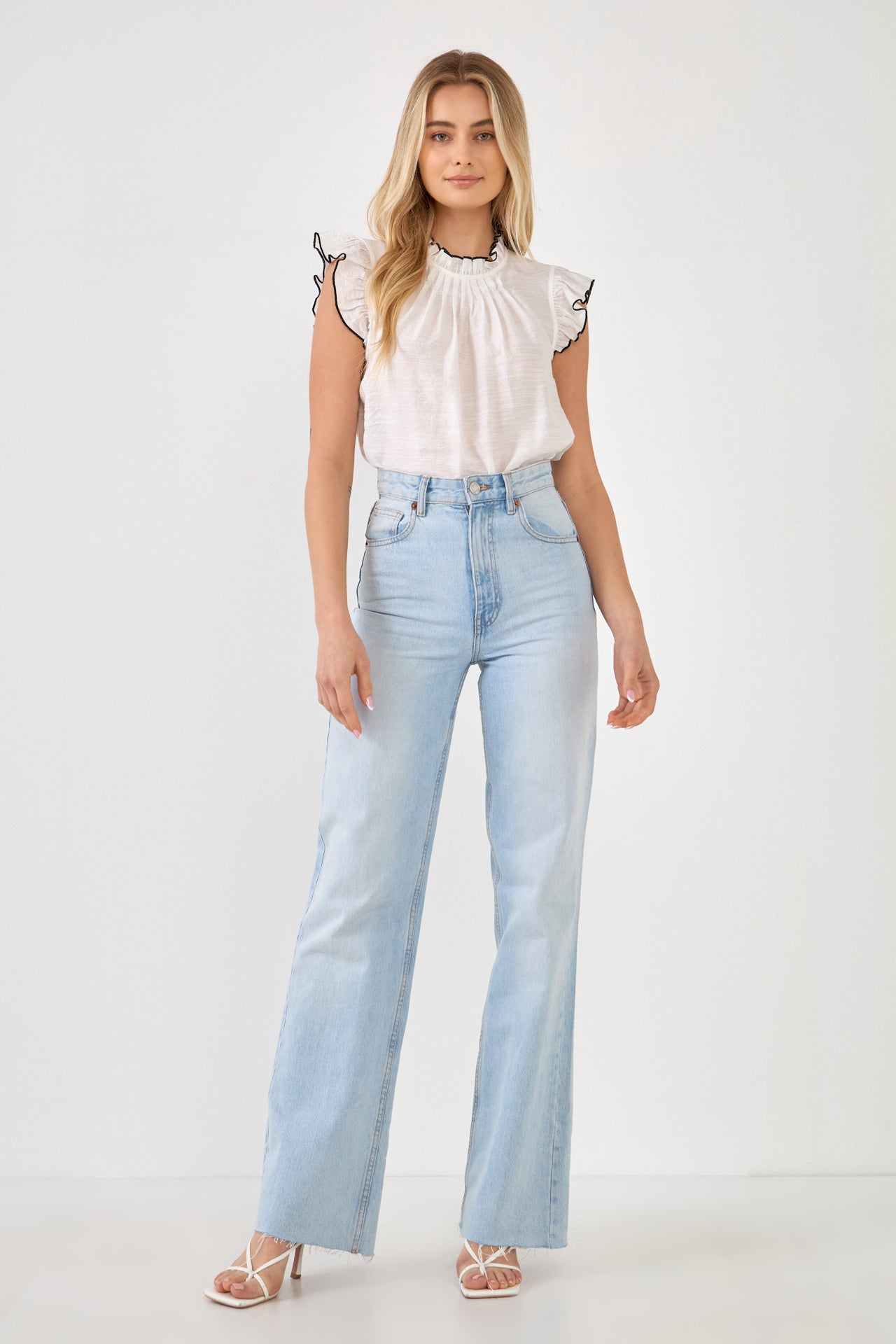 Contrast Stitch Sleeveless Top