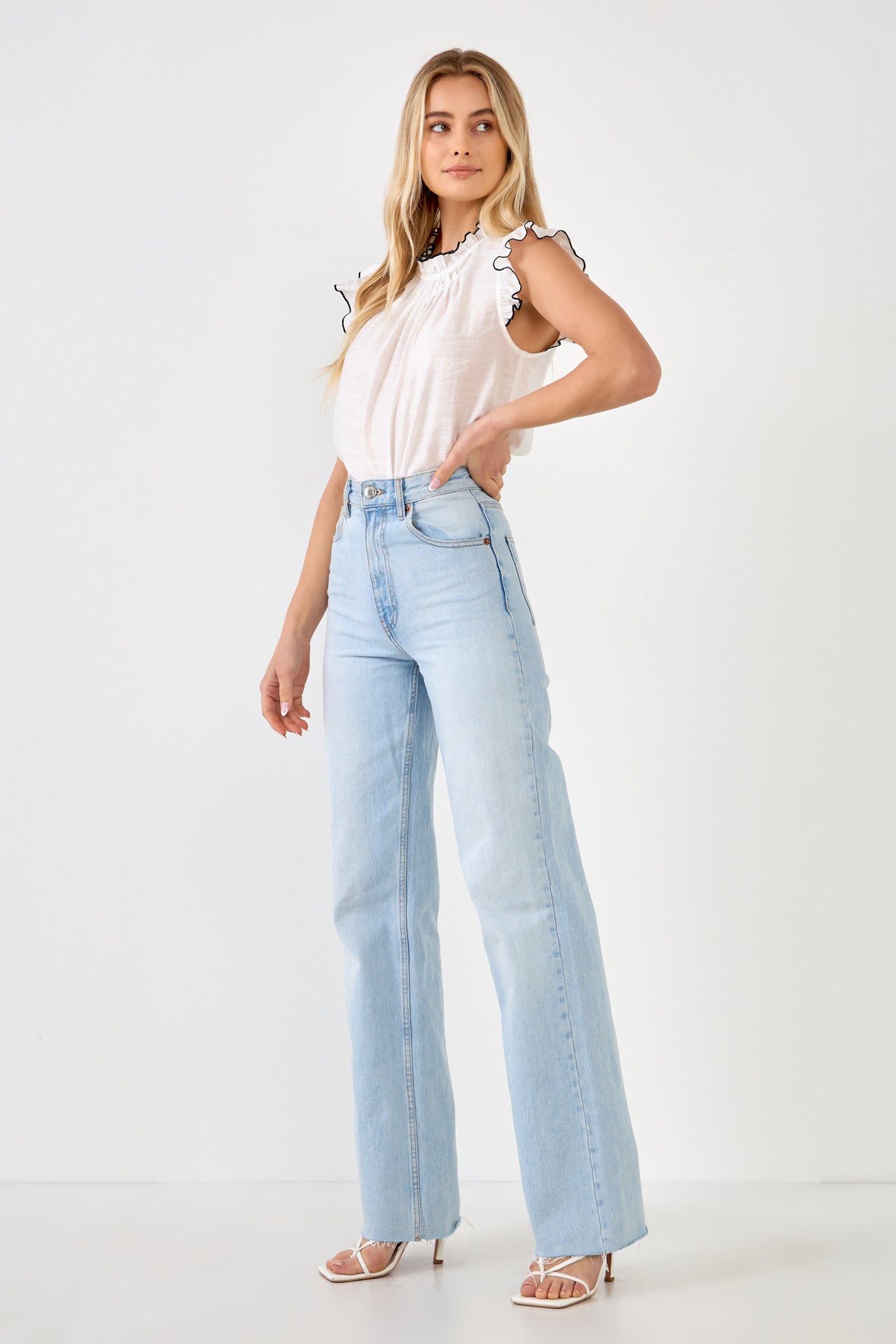 ENGLISH FACTORY - Contrast Stitch Sleeveless Top - TOPS available at Objectrare