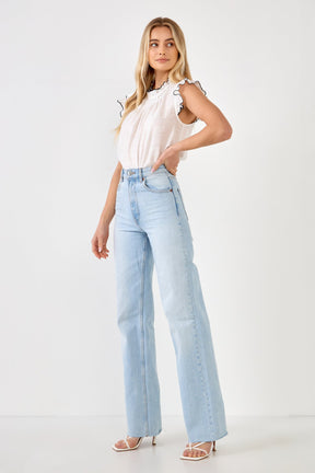 ENGLISH FACTORY - Contrast Stitch Sleeveless Top - TOPS available at Objectrare