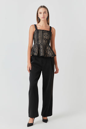 ENDLESS ROSE - Lace Peplum Top - TOPS available at Objectrare