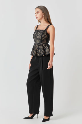 ENDLESS ROSE - Lace Peplum Top - TOPS available at Objectrare