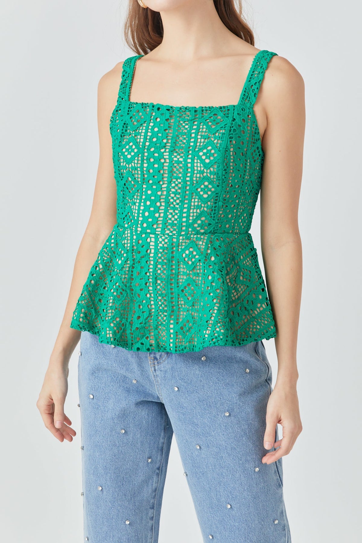 Lace Peplum Top