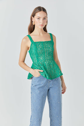 ENDLESS ROSE - Lace Peplum Top - TOPS available at Objectrare