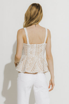 ENDLESS ROSE - Lace Peplum Top - TOPS available at Objectrare