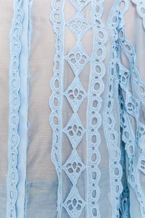 Lace Trimmed Collar Band Blouse