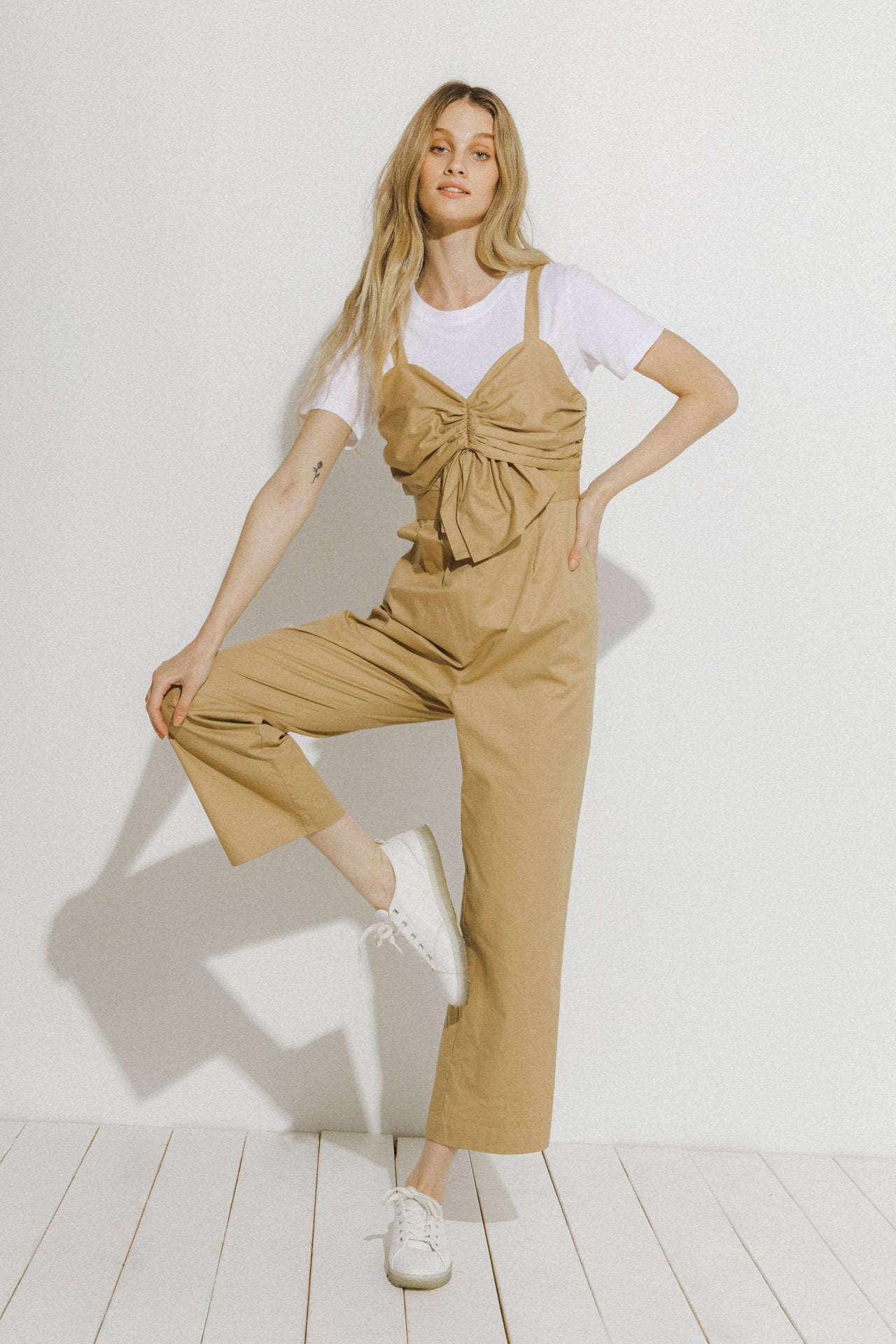 ENDLESS ROSE - Ruched Detail Jumpsuit - JUMPSUITS available at Objectrare