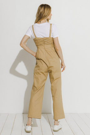 ENDLESS ROSE - Ruched Detail Jumpsuit - JUMPSUITS available at Objectrare