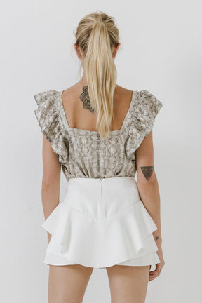 ENDLESS ROSE - Python Sequin Babydoll Top - TOPS available at Objectrare