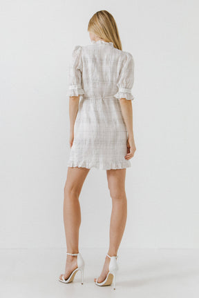 ENDLESS ROSE - Check Print Linen Wrap Dress - DRESSES available at Objectrare