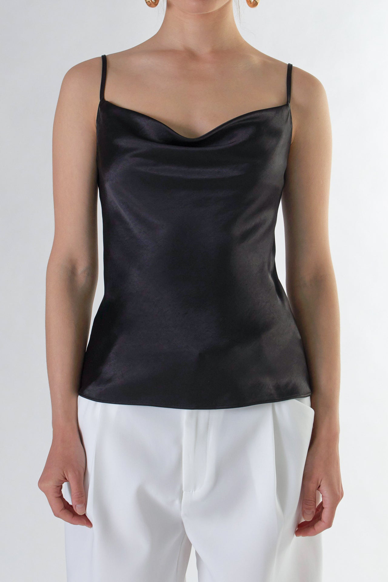 ENDLESS ROSE - Endless Rose - Satin Cowl Neck Top - Final Sale - TOPS available at Objectrare