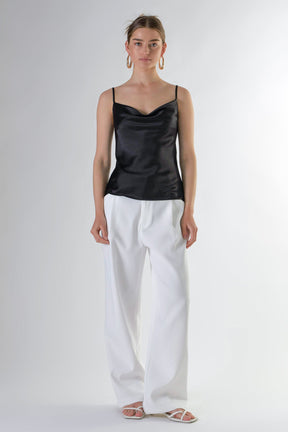Satin Cowl Neck Top