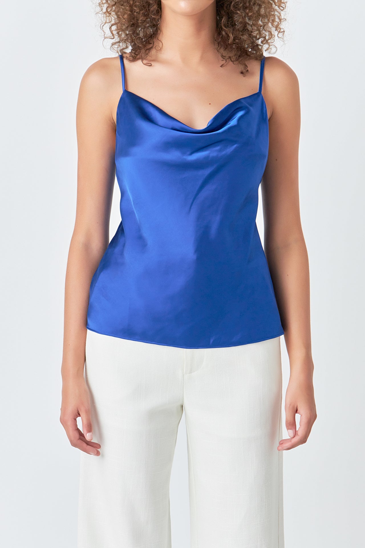 ENDLESS ROSE - Endless Rose - Satin Cowl Neck Top - TOPS available at Objectrare