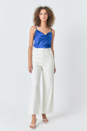 ENDLESS ROSE - Satin Cowl Neck Top - TOPS available at Objectrare