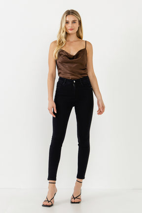 Satin Cowl Neck Top
