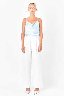 ENDLESS ROSE - Satin Cowl Neck Top - TOPS available at Objectrare