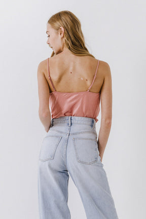 ENDLESS ROSE - Satin Cowl Neck Top - TOPS available at Objectrare