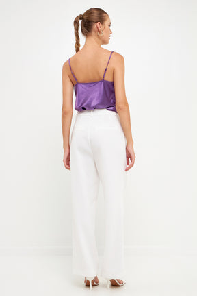 Satin Cowl Neck Top