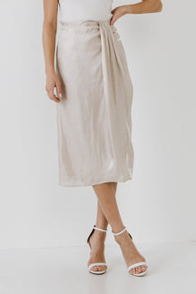 ENDLESS ROSE - Metallic Effect Midi Skirt - SKIRTS available at Objectrare