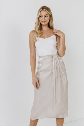 ENDLESS ROSE - Endless Rose - Metallic Effect Midi Skirt - SKIRTS available at Objectrare