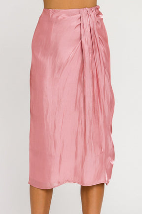 ENDLESS ROSE - Metallic Effect Midi Skirt - SKIRTS available at Objectrare