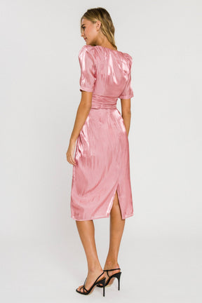 ENDLESS ROSE - Metallic Effect Midi Skirt - SKIRTS available at Objectrare