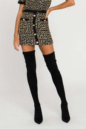 ENDLESS ROSE - Endless Rose - Metallic Tweed Mini Skirt - SKIRTS available at Objectrare