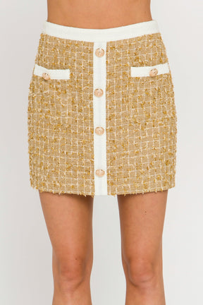 ENDLESS ROSE - Endless Rose - Metallic Tweed Mini Skirt - SKIRTS available at Objectrare