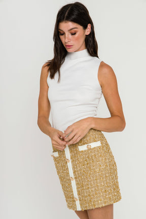 ENDLESS ROSE - Endless Rose - Metallic Tweed Mini Skirt - SKIRTS available at Objectrare