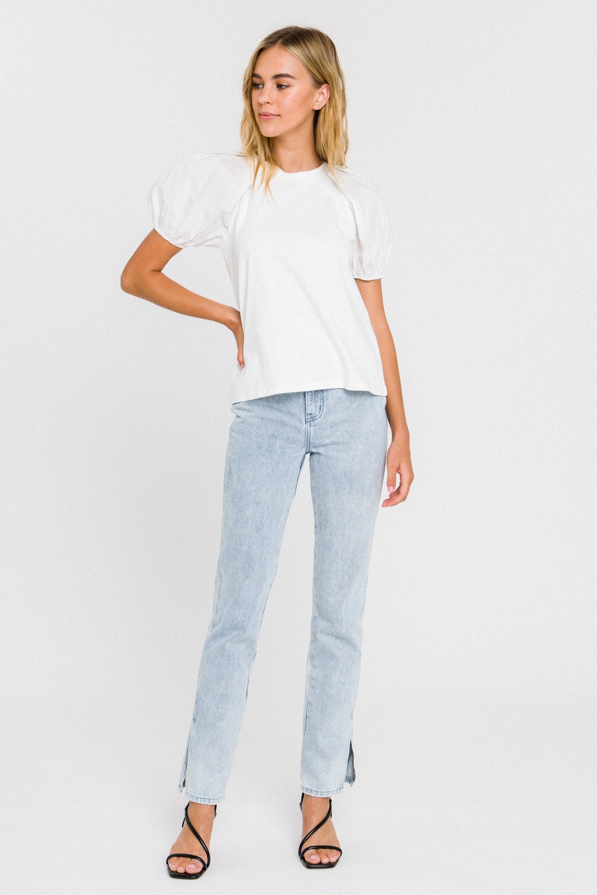 ENGLISH FACTORY - Women Knit Puff Sleeve Shirt - TOPS available at Objectrare