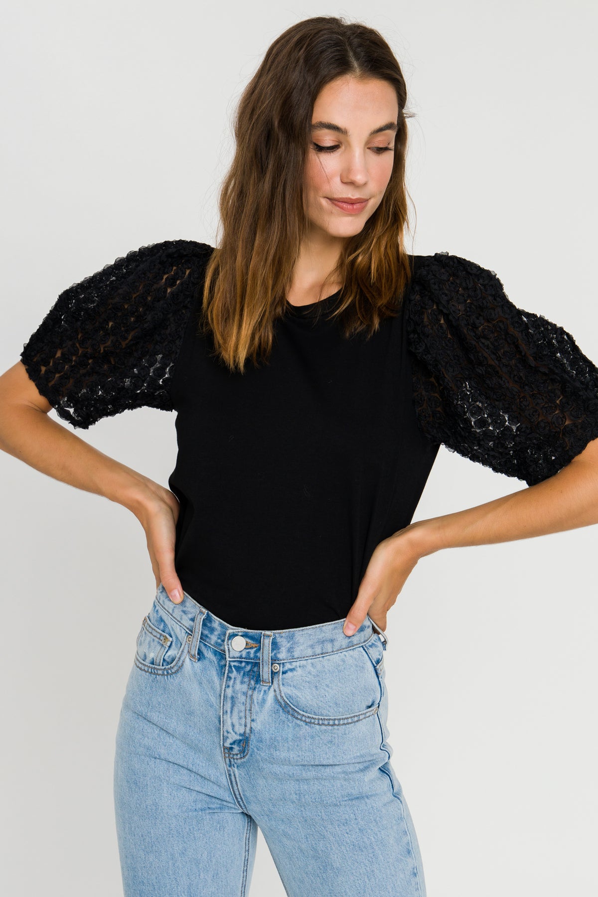 Floral Embellishment Combo T-Shirt
