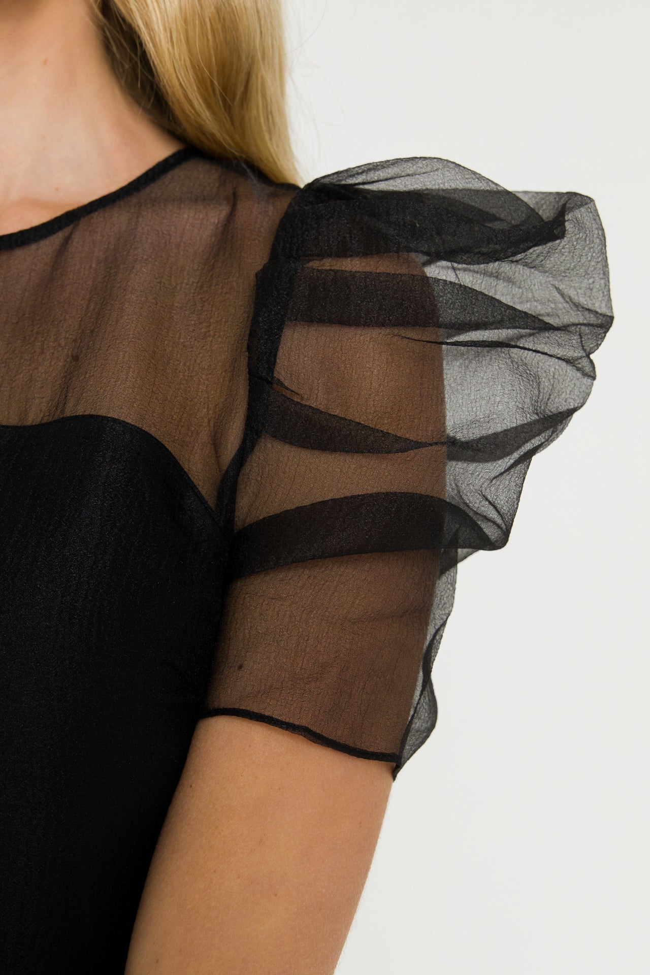 ENDLESS ROSE - Puffed Sleeve Organza Dress - DRESSES available at Objectrare