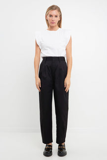 ENGLISH FACTORY - High Waist Pleated Trouser - PANTS available at Objectrare