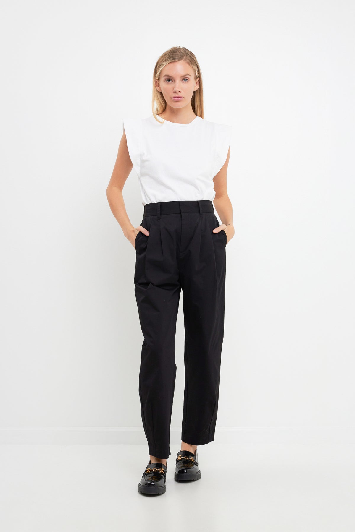 ENGLISH FACTORY - English Factory - High Waist Pleated Trouser - Final Sale - PANTS available at Objectrare