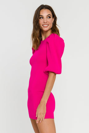 ENDLESS ROSE - Puff Sleeve Knit Dress - DRESSES available at Objectrare