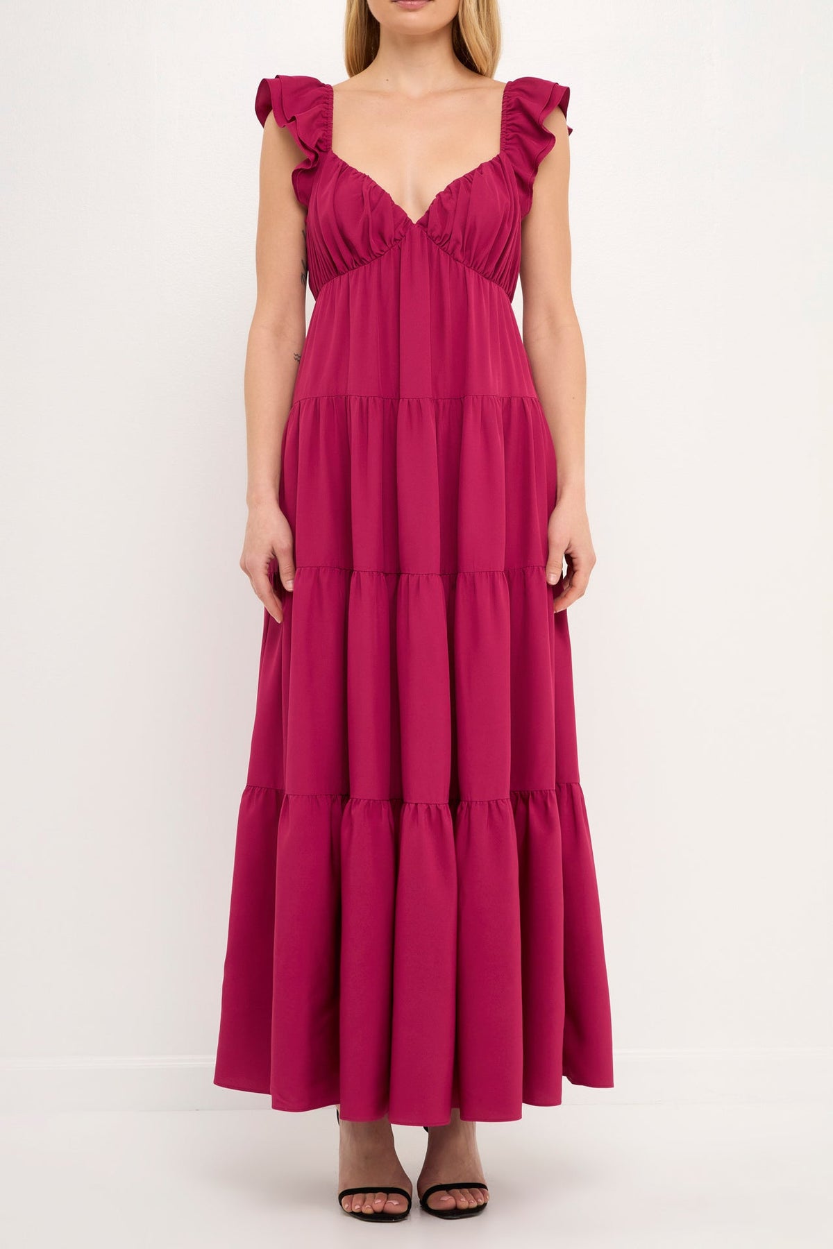 ENDLESS ROSE - Ruffle Sleeve Maxi Dress - DRESSES available at Objectrare