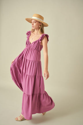 FREE THE ROSES - Free The Rose - Ruffle Sleeve Maxi Dress - DRESSES available at Objectrare