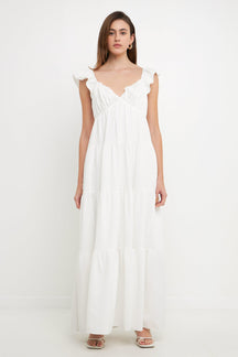 ENDLESS ROSE - Ruffle Sleeve Maxi Dress - DRESSES available at Objectrare