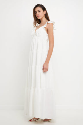 ENDLESS ROSE - Ruffle Sleeve Maxi Dress - DRESSES available at Objectrare