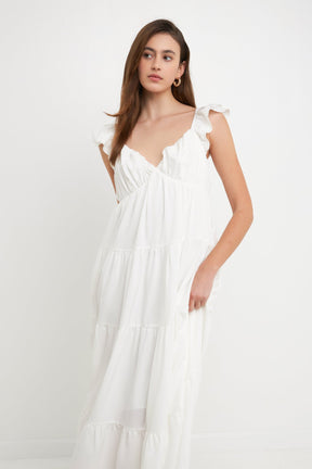 ENDLESS ROSE - Ruffle Sleeve Maxi Dress - DRESSES available at Objectrare
