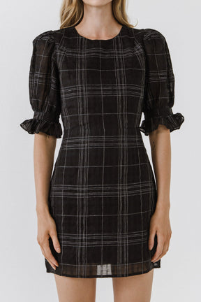 ENDLESS ROSE - Check Print Linen Dress - DRESSES available at Objectrare