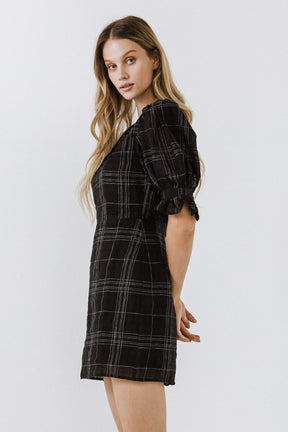 ENDLESS ROSE - Check Print Linen Dress - DRESSES available at Objectrare