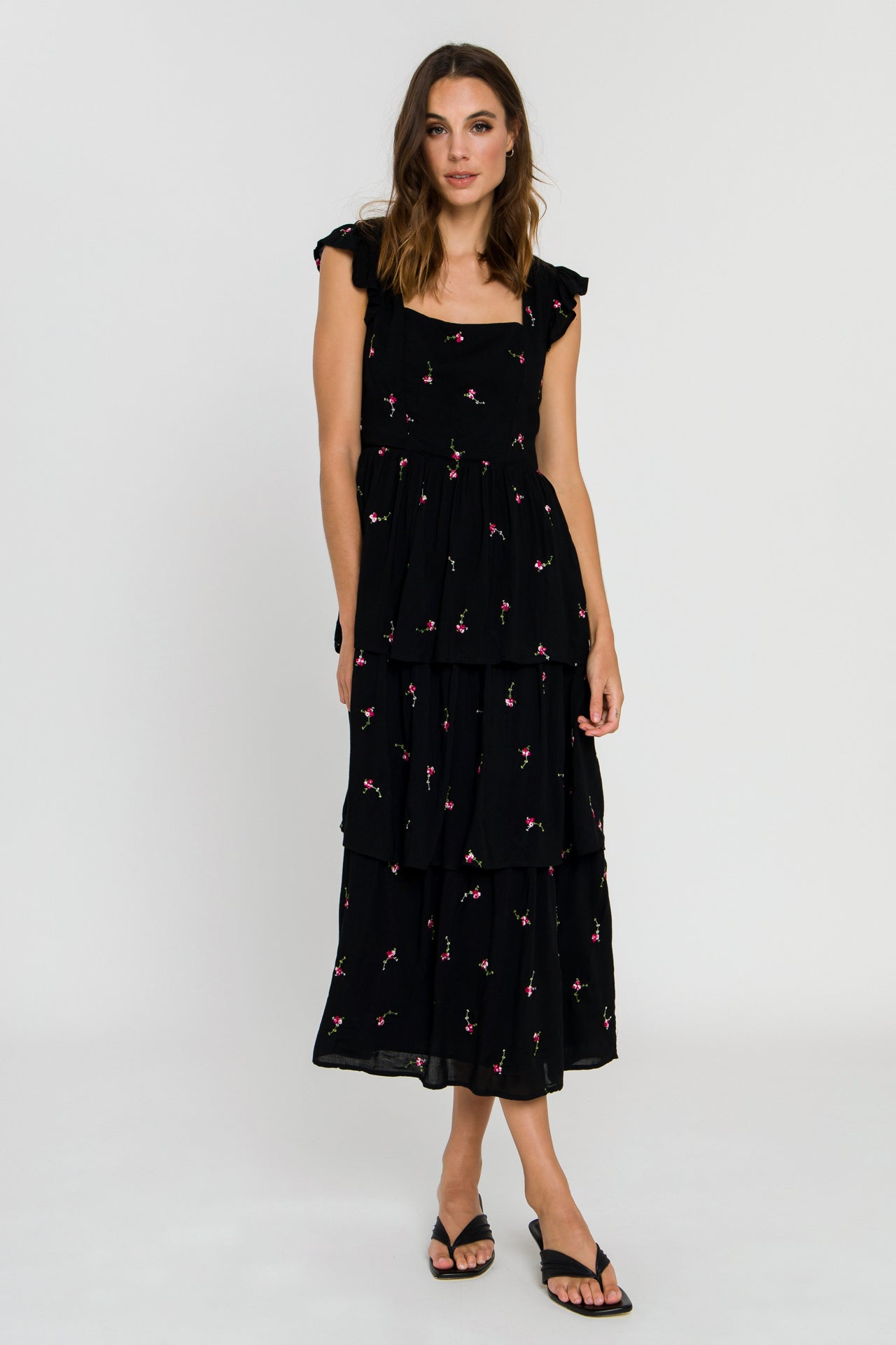 FREE THE ROSES - Floral Embroidery Maxi Dress - DRESSES available at Objectrare